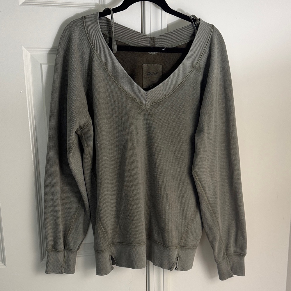 Women's V-Neck Green Sweater